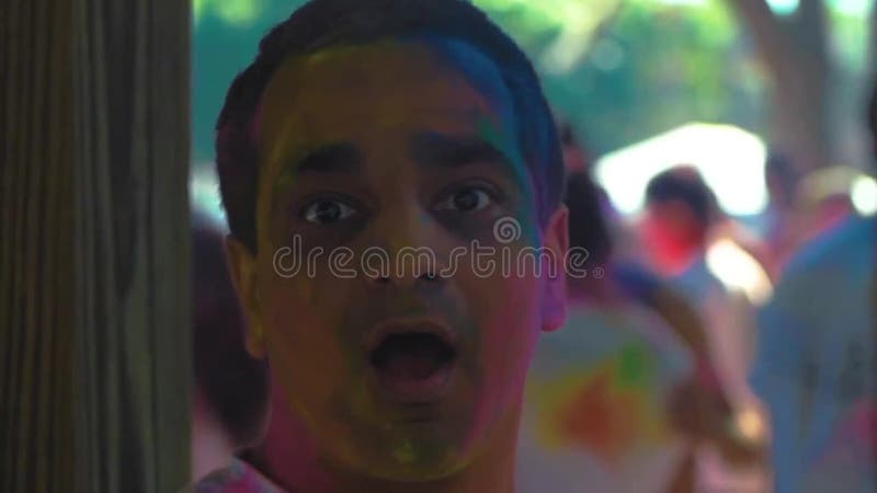 Holi festival slow motion