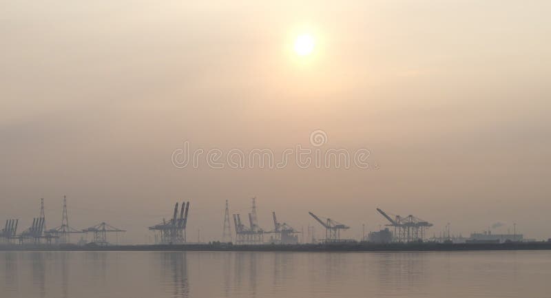 very nice view of antwerp harbour