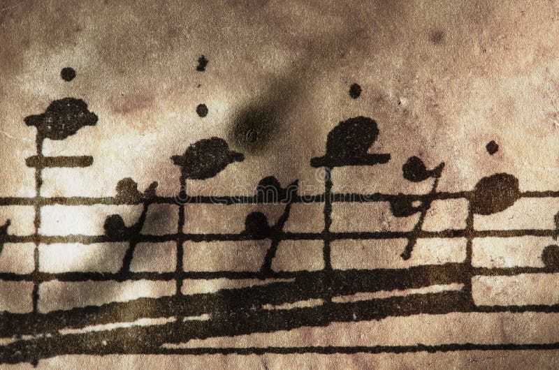 A very old music sheet. Paper notation stock images, royalty-free photos and pictures