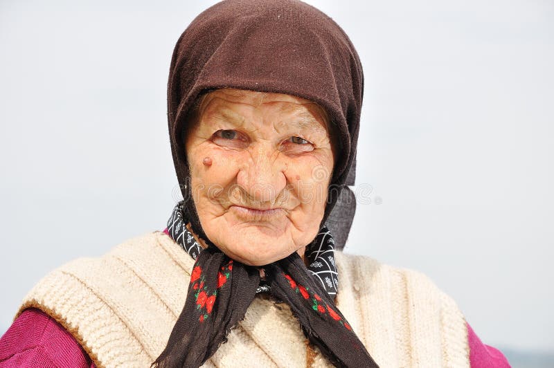 Very old woman with expression