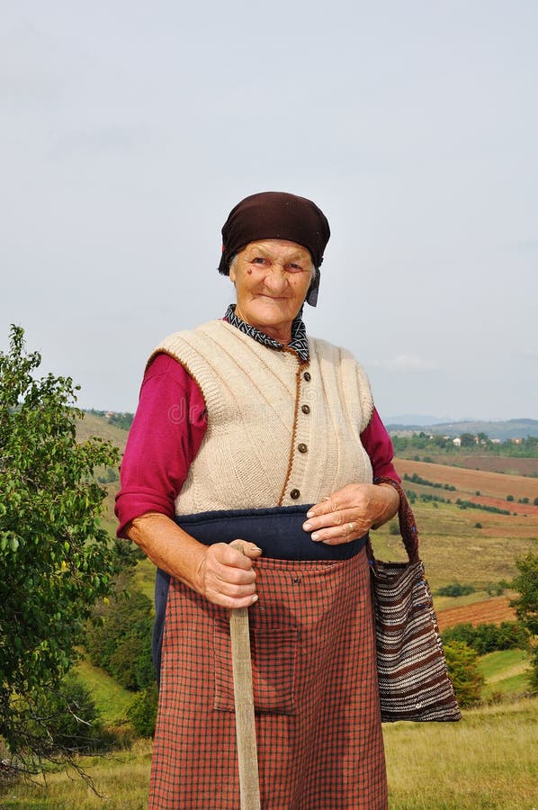 Very old woman with expression on her face