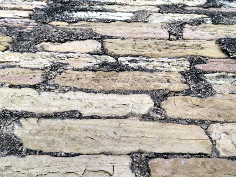 Very Old Yellow Color Stone Wall with Black Spot Stock Photo Image of