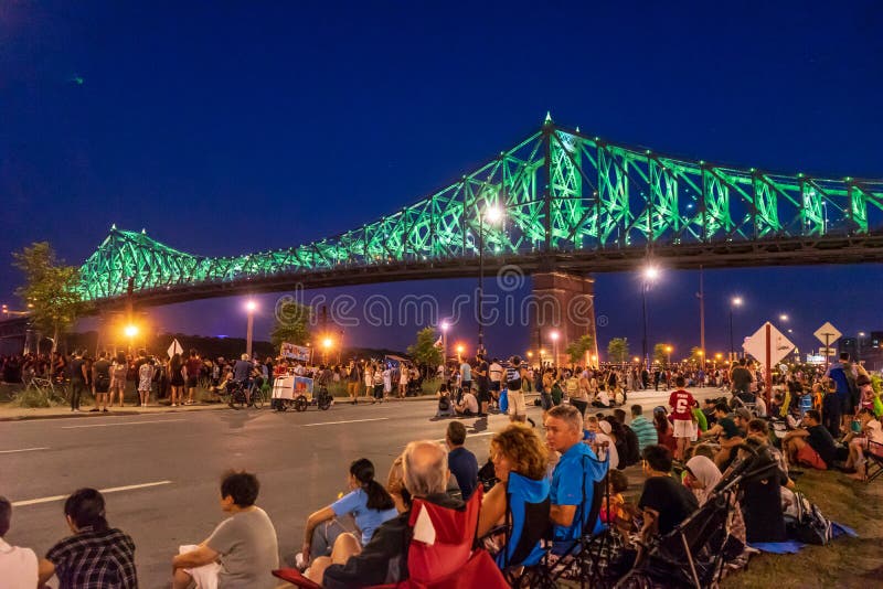 Waiting for firework show at Montreal