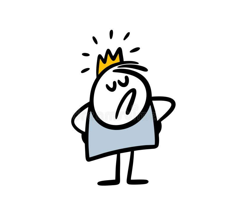 King Stick Man Crown Bowing Meme Stock Illustration 2322577227