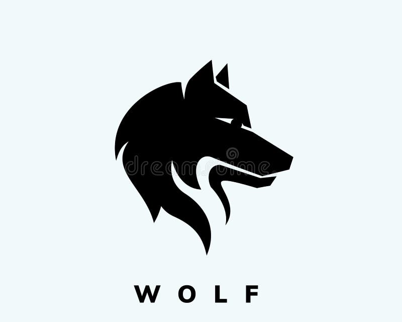 Very simple head wolf art logo design inspiration stock illustration