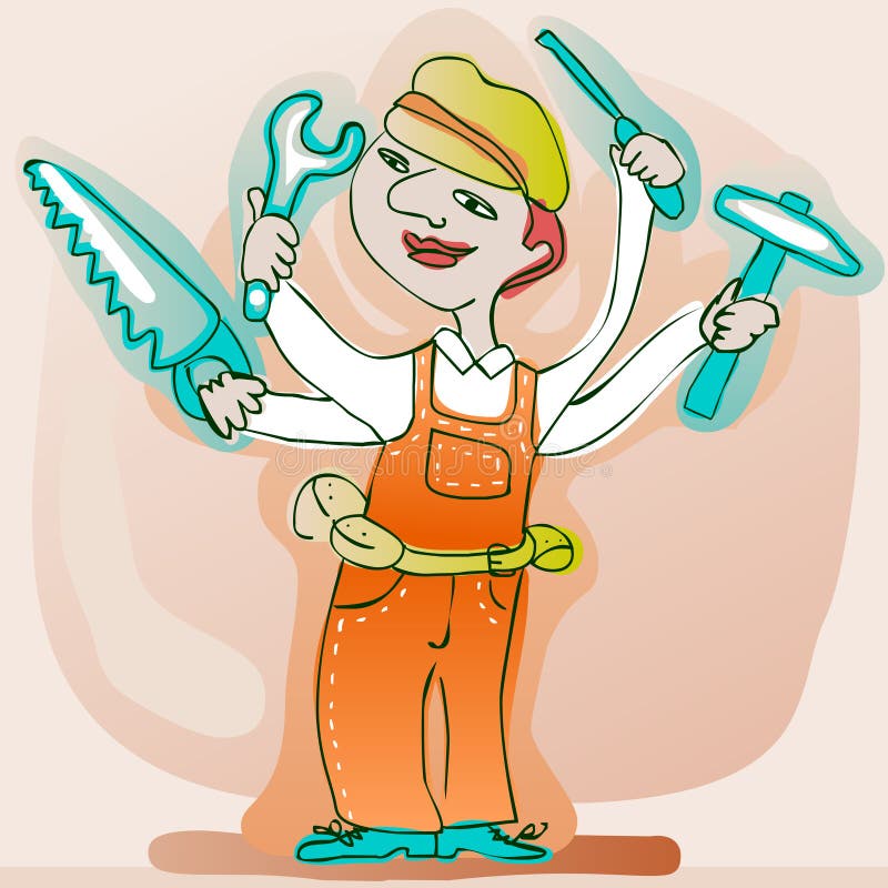 Handyman вектор. Heimwerker Handyman vector.