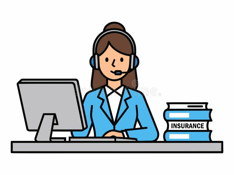 Verzekeringsagent of klantenservicemedewerker stock illustratie