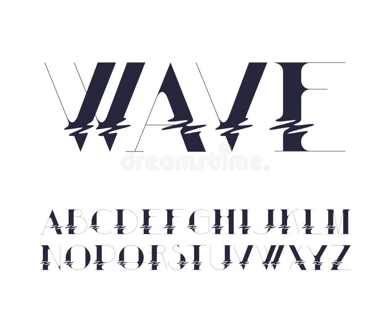 Wave glitch effect distorted english elegant typescript. Wave glitch effect distorted english elegant typescript