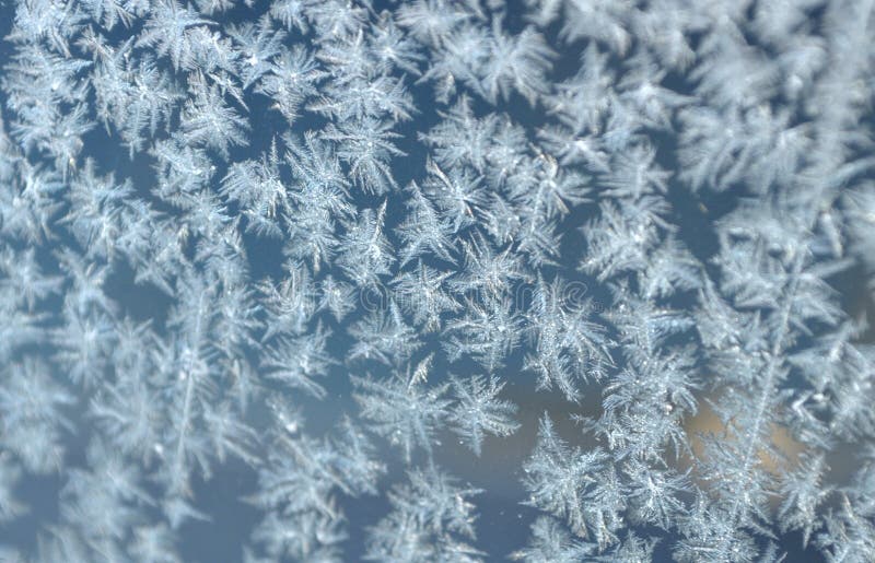 Verzierung des Frosts auf einem Fenster