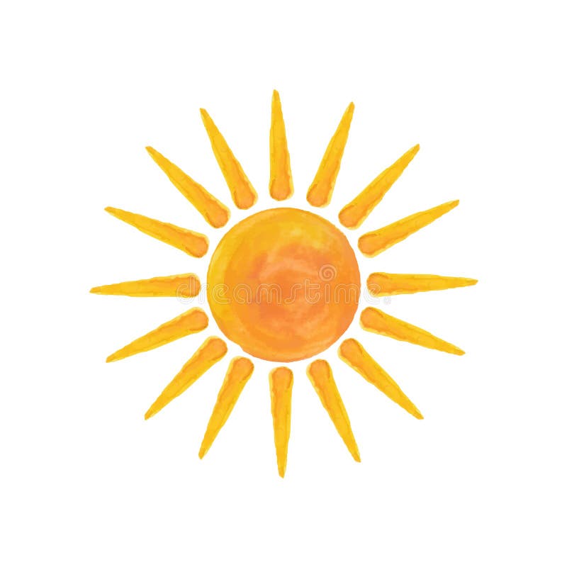 verão do sol da aquarela olá! ilustração do vetor verão do sol da aquarela olá! ilustração do vetor