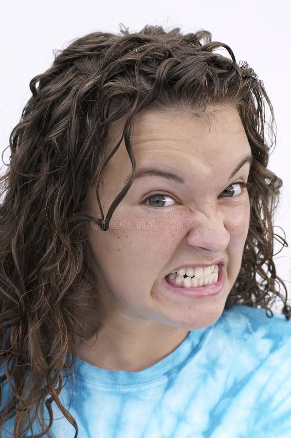 Portrait of angry teen girl. Portrait of angry teen girl