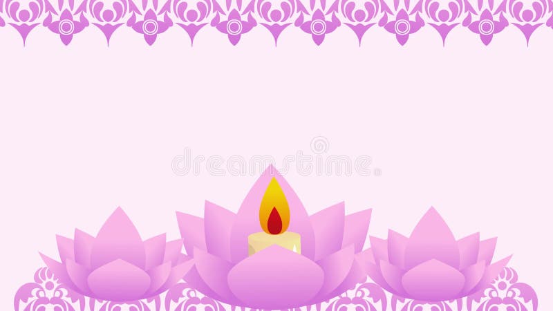 Vesak holiday horizontal animated background ilustração stock