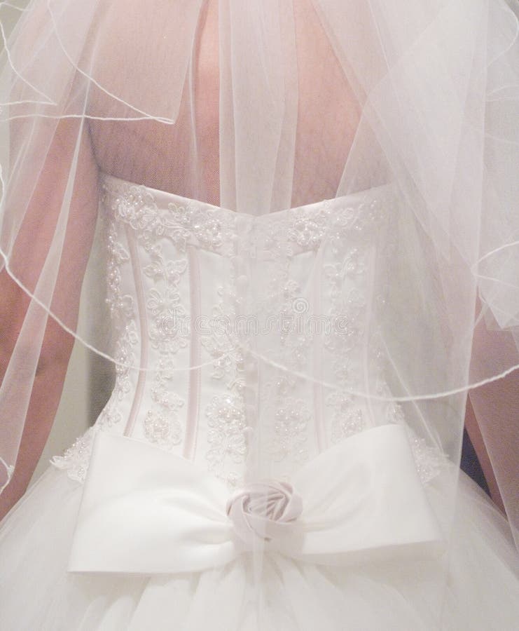 Vestido de casamento detial fotografia de stock Vestido de casamento detial fotografia de stock