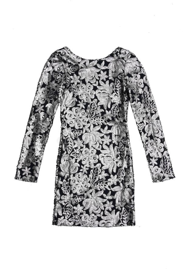Vestido Negro Y De Plata Corto De La Lentejuela Con El Estampado De Flores Foto de archivo - Imagen de partido, brillo: 94958272 Vestido Negro Y De Plata Corto De La Lentejuela Con El Estampado De Flores Foto de archivo - Imagen de partido, brillo: 94958272