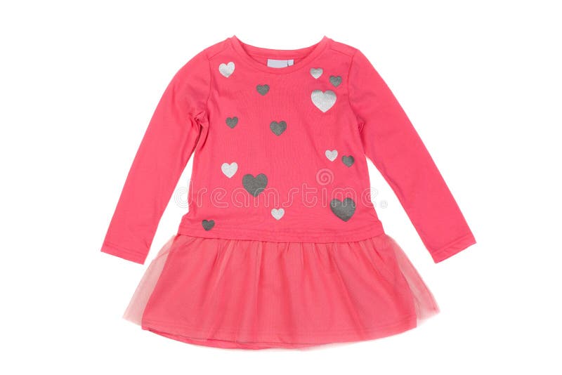 Vestido rosado del bebé Aislante en blanco fotografía de archivo libre de regalías