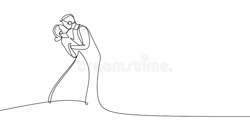 Vestido vestindo dos pares elegantes que beija muito atrativo Um a lápis ilustração do vetor do desenho ilustração royalty free Vestido vestindo dos pares elegantes que beija muito atrativo Um a lápis ilustração do vetor do desenho ilustração royalty free
