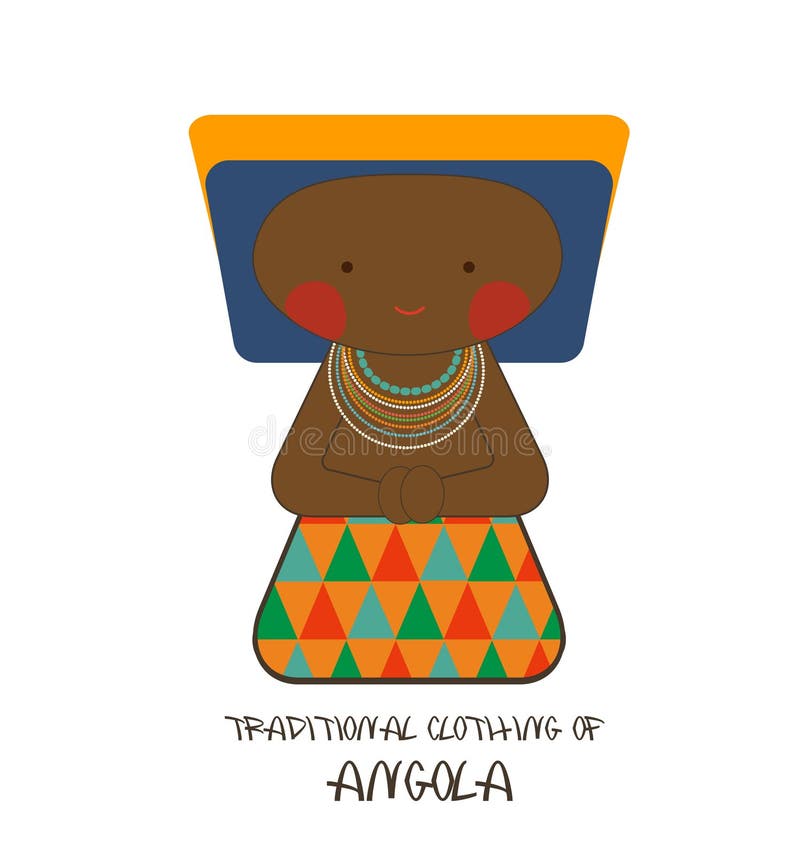 Vestimenta Tradicional De Angola de ilustración - Ilustración de historieta: