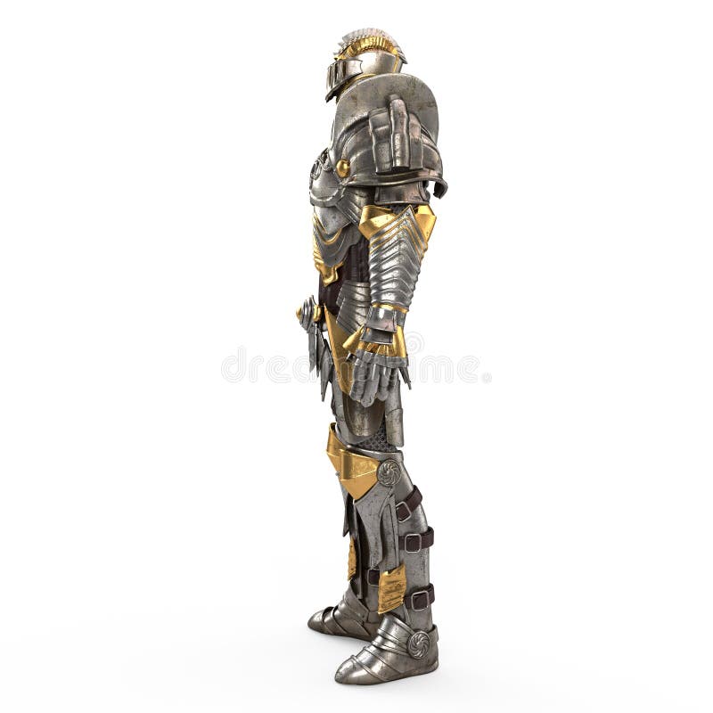Vestito medievale pieno del ferro, isolato su un fondo bianco illustrazione 3D royalty illustrazione gratis Vestito medievale pieno del ferro, isolato su un fondo bianco illustrazione 3D royalty illustrazione gratis
