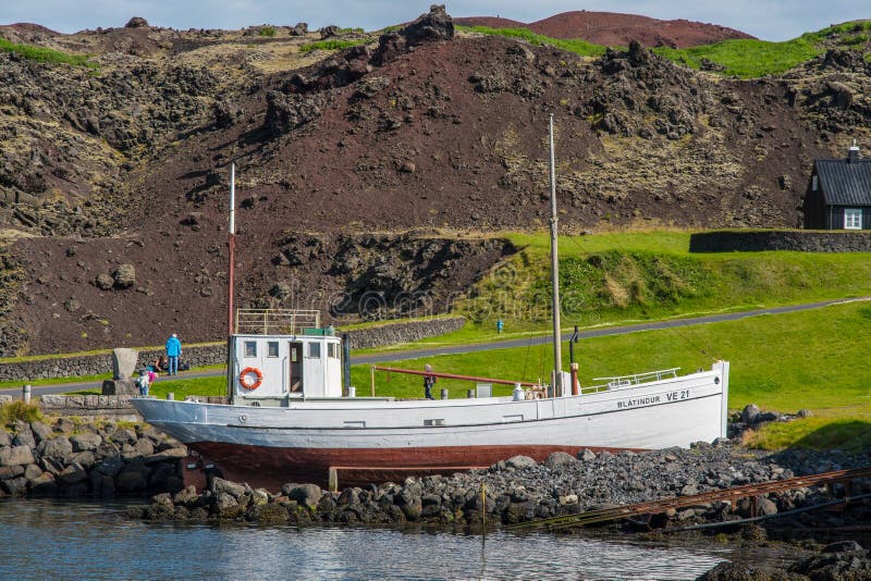 Old Vintage Fishing Boat on Island of Heimaey in Vestmannaeyjar Islands in  Iceland Editorial Stock Image - Image of museum, historical: 174982599