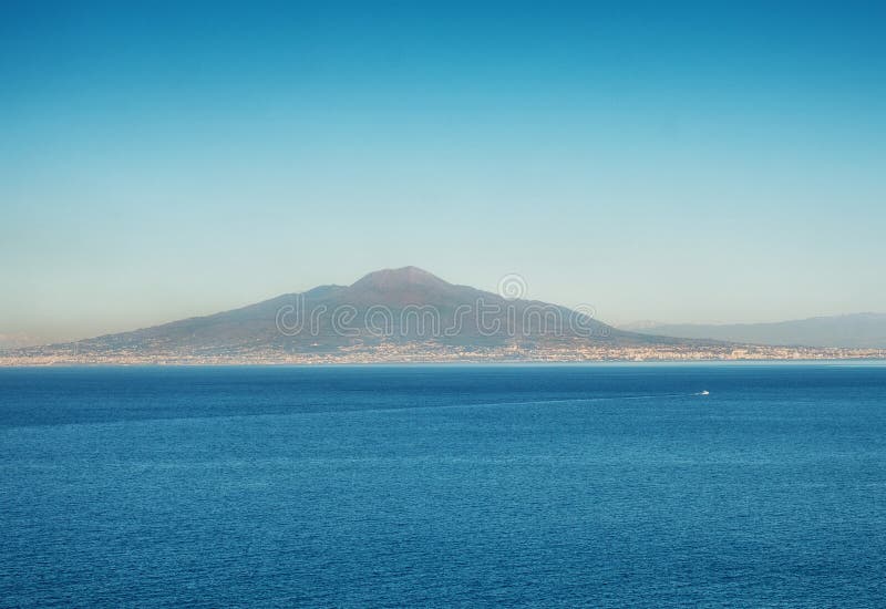 Vesuvio volcano. View from Sorento town, Italy