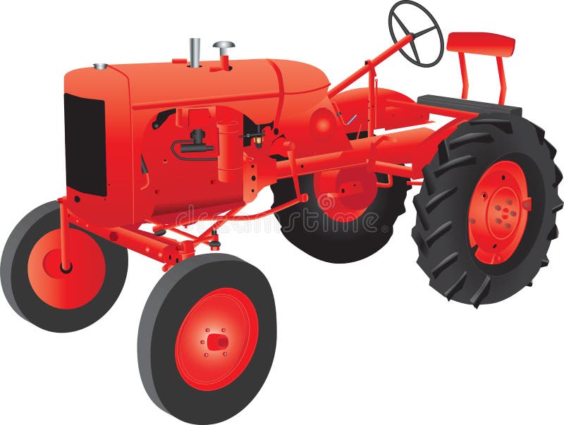 Red Agricultural Tractor and Wagon Illustration 11630243 PNG