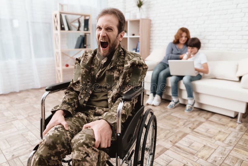 Veteran In Wheelchair Returned From Army Man In A Wheelchair Is In Veteran In Wheelchair Returned From Army Man In A Wheelchair Is In