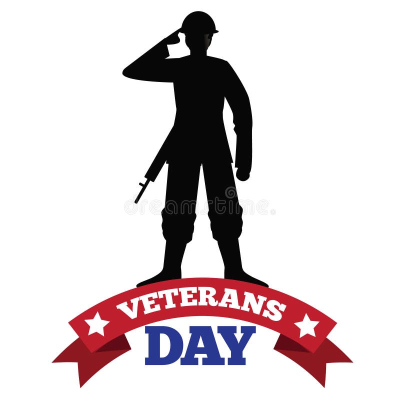 Veterans Day soldier silhouette design