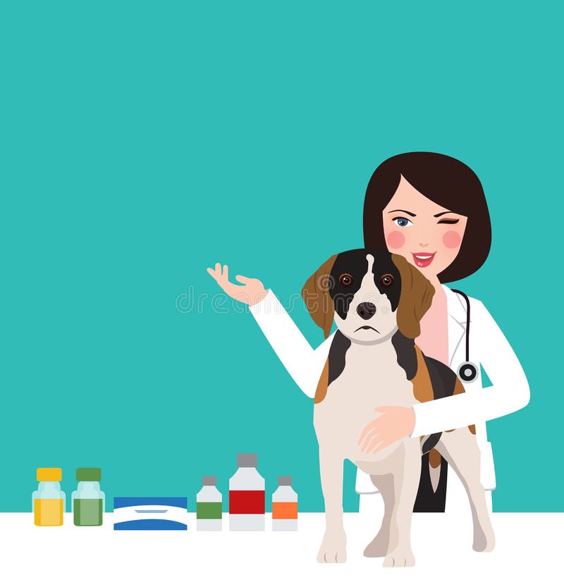 Veterinarian Animal Dog Doctor in Clinic Woman Young Professional in Clinic Taking  Care Stock Vector - Illustration of medicine, sick: 95672655
