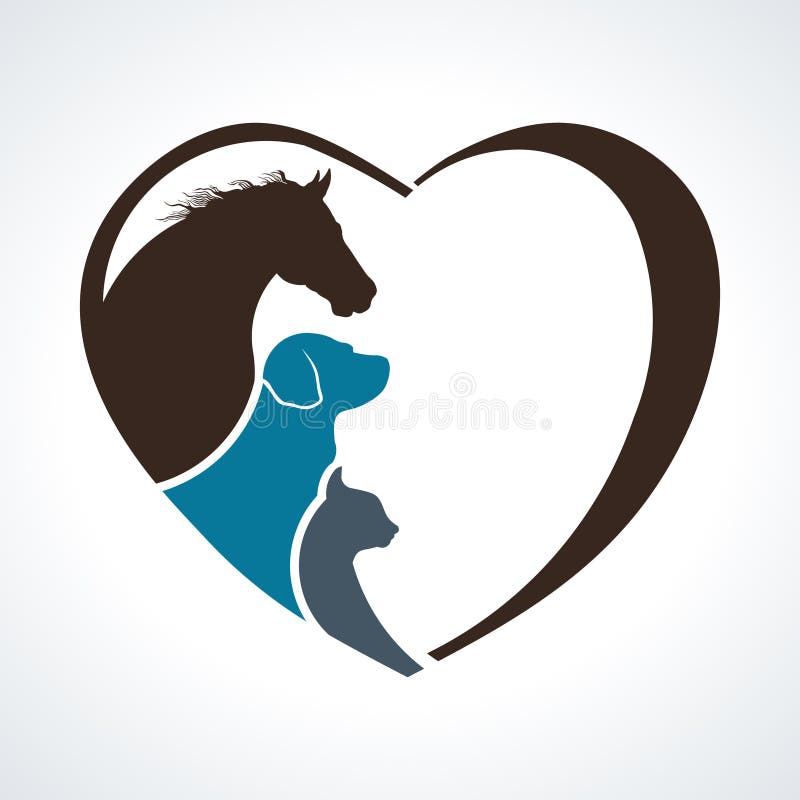 Animal Love Symbol Paw Print With Heart Isolated Vector Stock