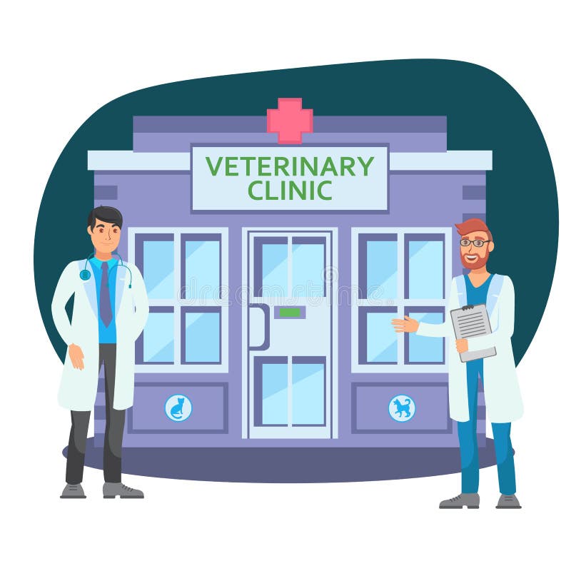 Download Veterinary Clinic Flat Vector Color Illustration Stock Vector - Illustration of background ...