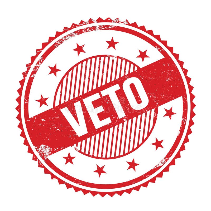 VETO Text on Blue Grungy Lines Stamp Stock Illustration - Illustration ...