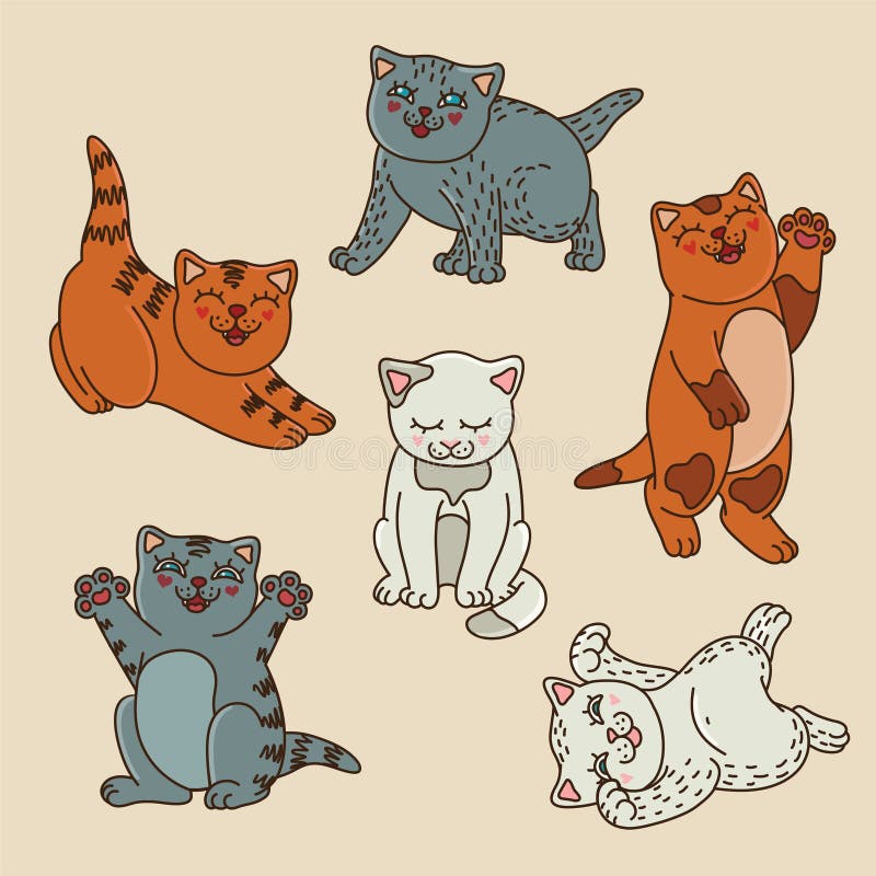 Conjunto De Desenhos Animados De Gato. Ilustração Vetorial De Raças De Gatos  Engraçados. Design De Personagem. Royalty Free SVG, Cliparts, Vetores, e  Ilustrações Stock. Image 179820906