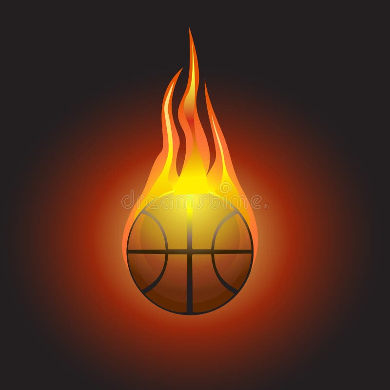 Vetor de basquetebol em chamas ilustração stock