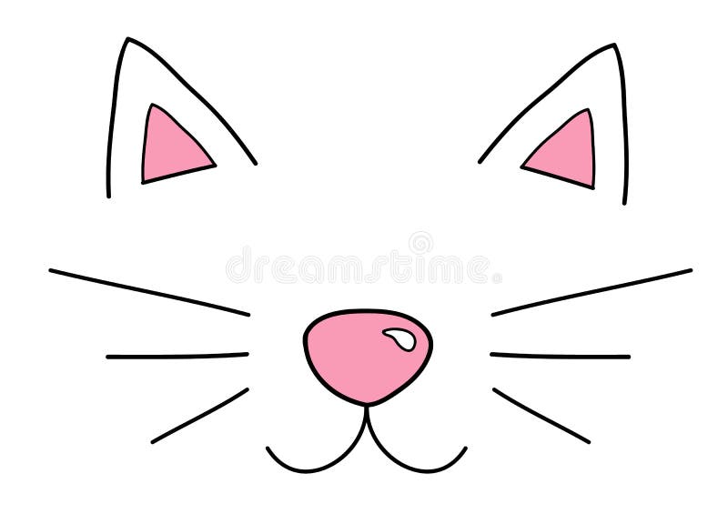 Desenho de vetor de gato bonito. Gatinhos femininos. Moda cara de gatos .  imagem vetorial de YanaLesiuk© 212745902