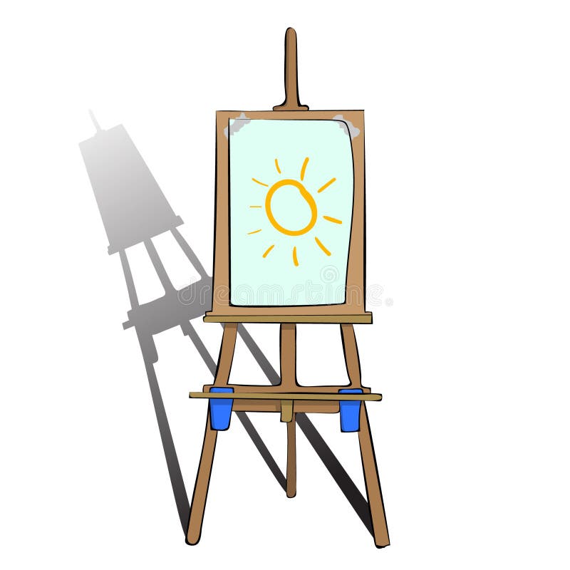 Vetor Brown de madeira Sienna Easel com zombaria acima da lona vazia vazia isolada no fundo ilustração do vetor Vetor Brown de madeira Sienna Easel com zombaria acima da lona vazia vazia isolada no fundo ilustração do vetor