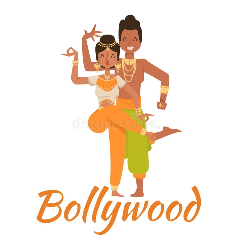 Vetor da dança dos pares de Bollywood do indiano ilustração do vetor Vetor da dança dos pares de Bollywood do indiano ilustração do vetor