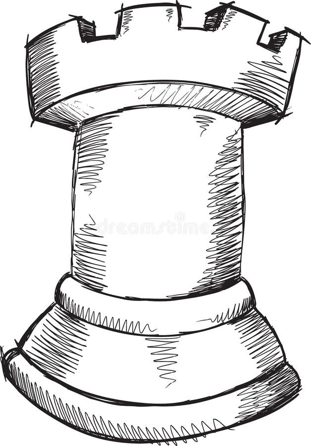 Peça de torre de xadrez ilustração do vetor. Ilustração de isolado -  219358769
