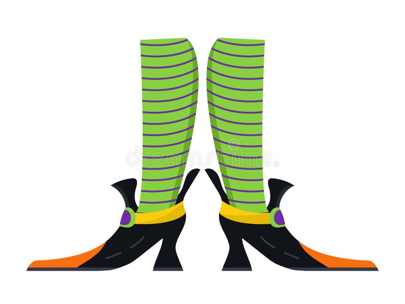 Vetor Da Perna Das Bruxas. Botas Engraçadas E Assustadoras Do Halloween Ilustração do Vetor - Ilustração de humor, chapéu: 228864197