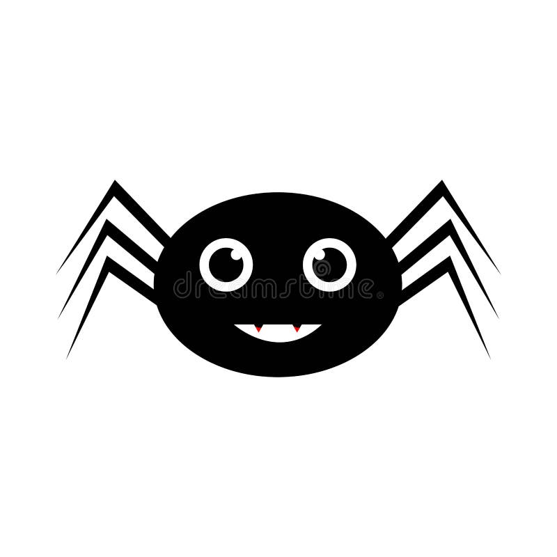 Vetor De Aranha-negra Bonitinho De Halloween Com Um Rosto Sorridente.  Desenho De Ilustração De Halloween Com Vetor De Aranha Negra Ilustração do  Vetor - Ilustração de mordida, animal: 228790066