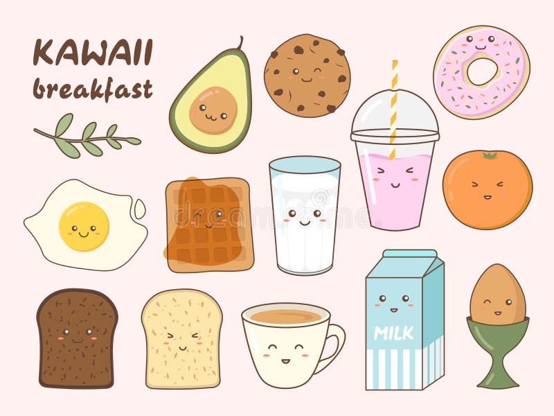 Teste Padrão Sem Emenda Do Vetor Com Coisas Do Café Da Manhã Do Kawaii  Ilustração Stock - Ilustração de bebida, alaranjado: 116793650