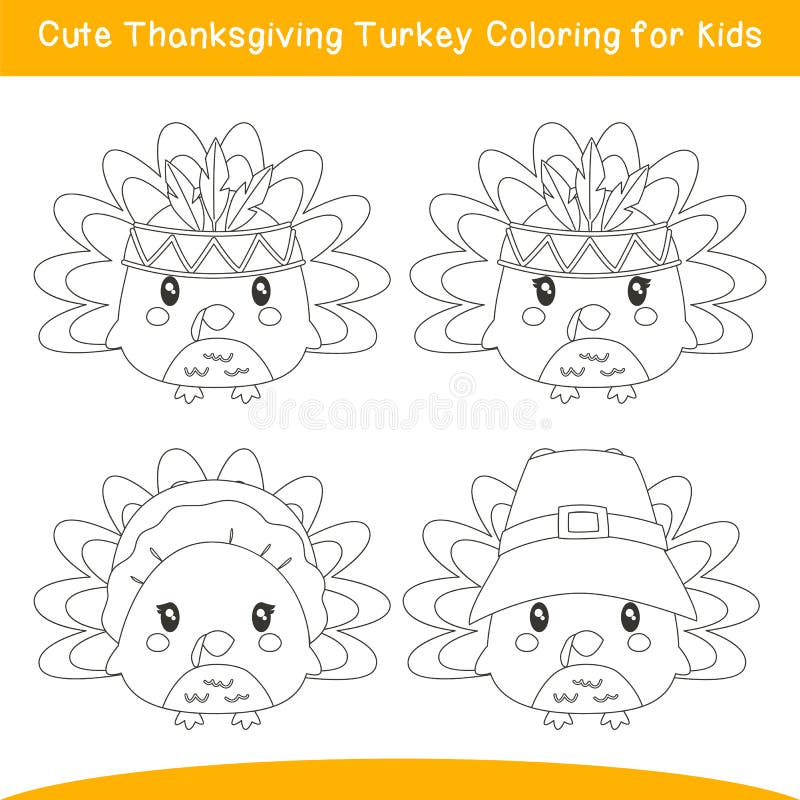 Vetor de Cartoon de Página de Ação de Graças para a Turquia ilustração stock Vetor de Cartoon de Página de Ação de Graças para a Turquia ilustração stock