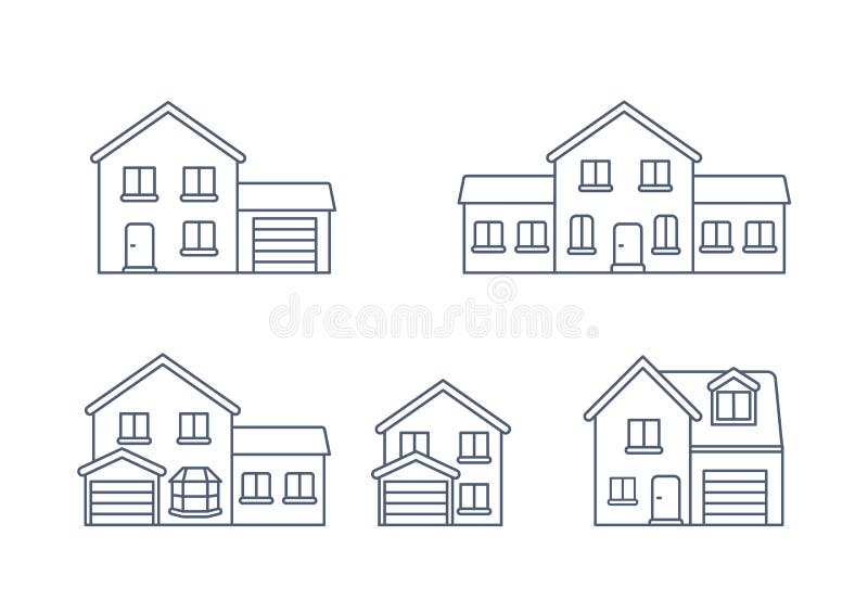 Vetor De Casa / Ícone De Contorno De Casa / Construir Casas De Linha  Vetorial Ilustração do Vetor - Ilustração de jogo, casa: 161369274