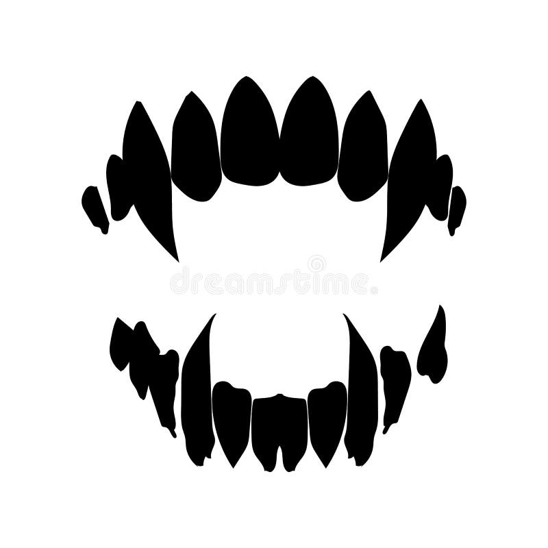 dentes de vampiro de desenho animado e balão de pensamento como um adesivo  desgastado 8805975 Vetor no Vecteezy