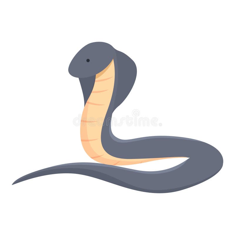 azul rei cobra ícone desenho animado vetor. serpente cabeça