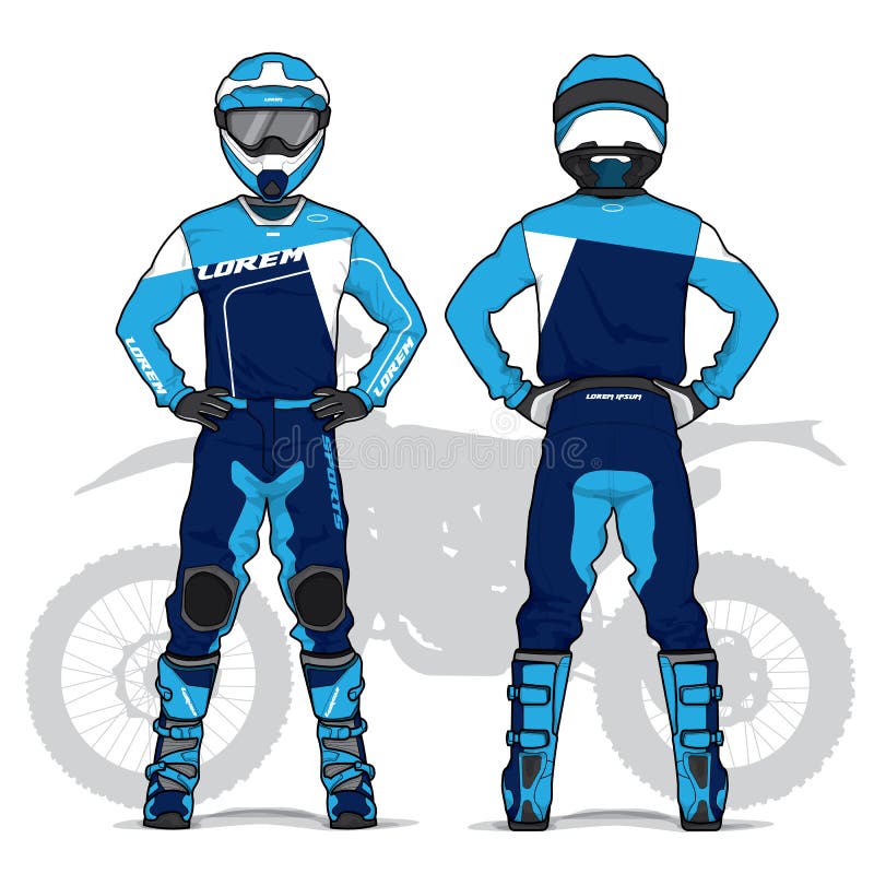 Vetor De Desenho Uniforme De Motocross Mock Up Ilustração do Vetor -  Ilustração de motor, velocidade: 215637423