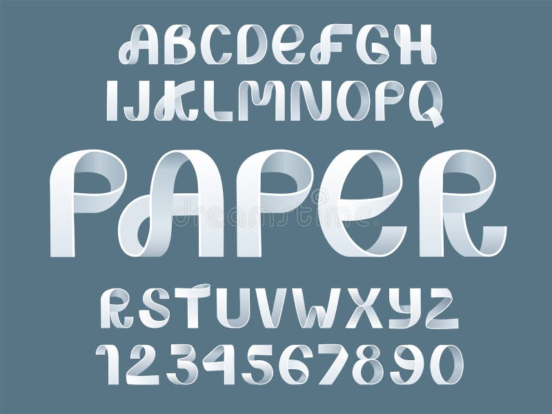 Vetor de dobramento de papel do alfabeto ilustração stock