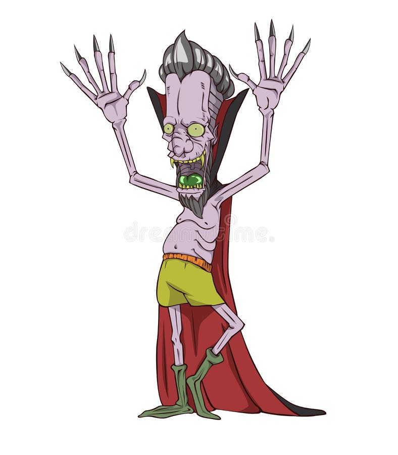 Vetor de Dracula Monstro na noite de Dia das Bruxas ilustração stock