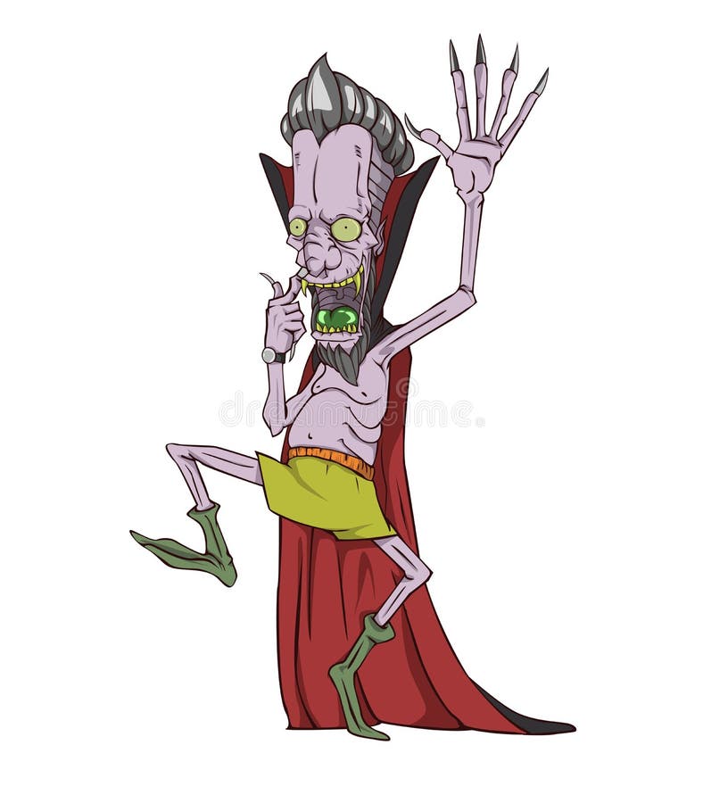 Vetor de Dracula Monstro na noite de Dia das Bruxas ilustração royalty free