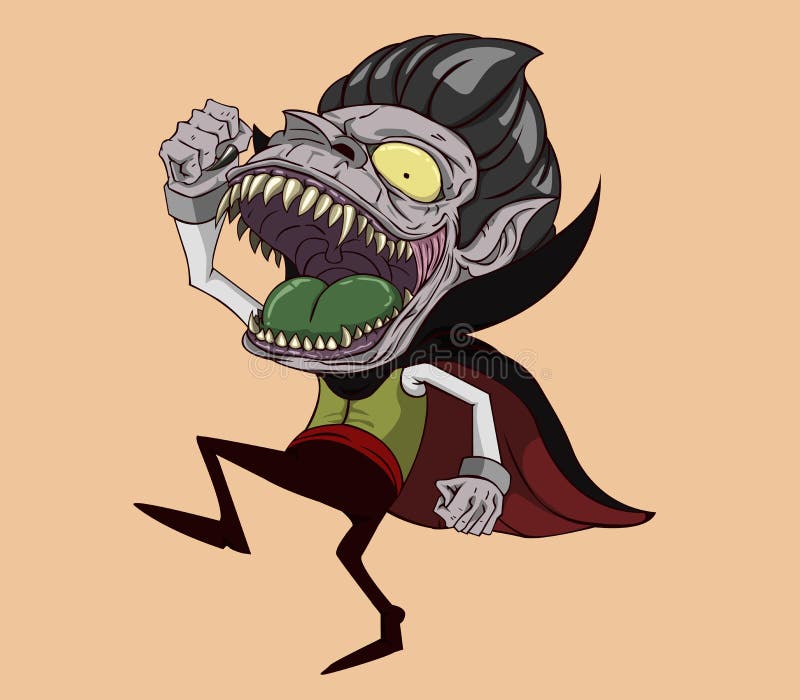 Vetor de Dracula Monstro na noite de Dia das Bruxas ilustração royalty free