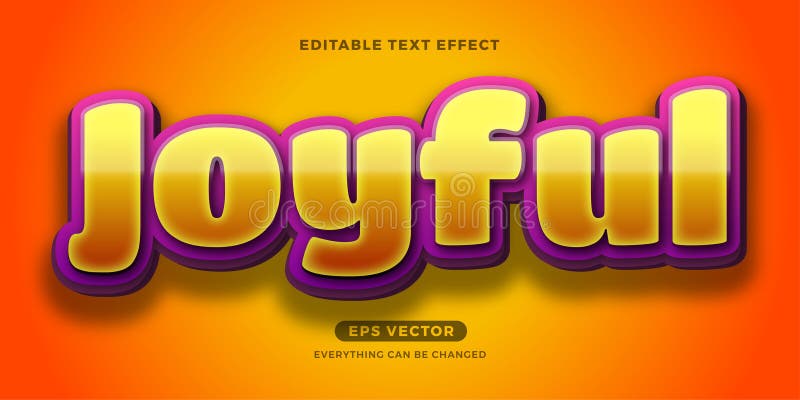 Efeito de texto editável vetorial alegre ilustração do vetor